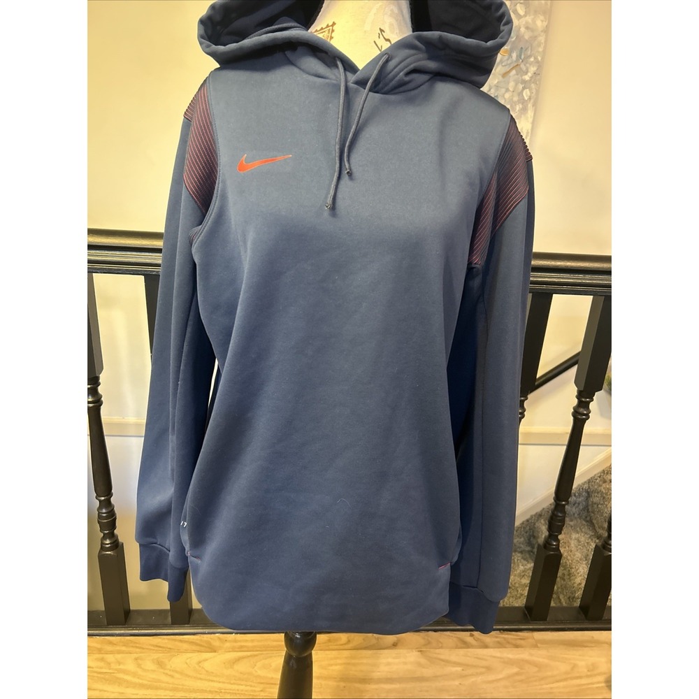Nike Hoodie Sweatshirt Coaches Navy Blue Red CW3490-421 $75 Men's Size Medium